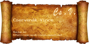 Cservenák Vince névjegykártya