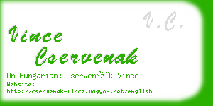 vince cservenak business card